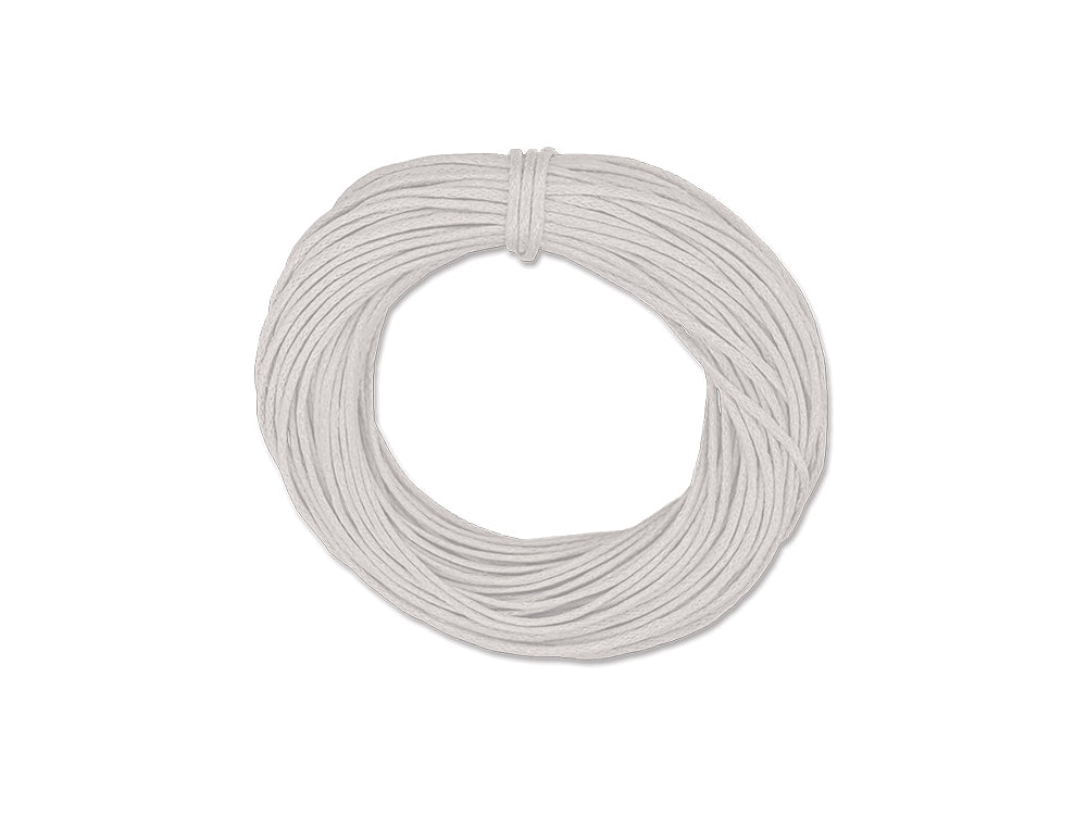 Jewelry/Craft Cord: 1mmx10yds Waxed Cord Round C) White