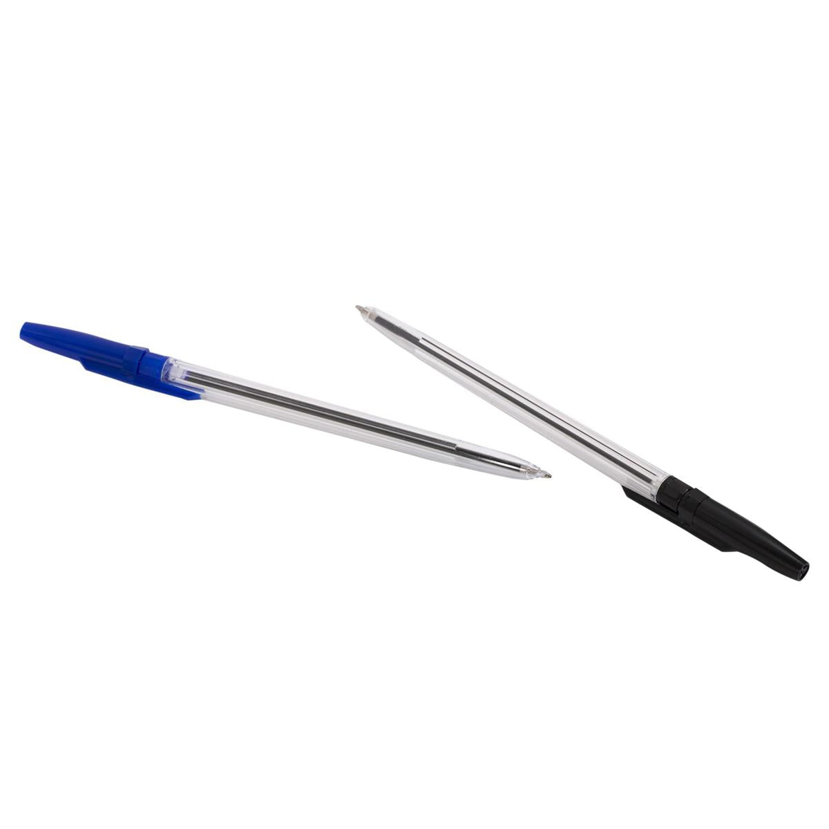 O.WKs. 8-pc 6.25" Ball Pens, 4 black, 3 blue, 1 red