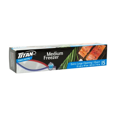 TITAN MEDIUM SLIDER FREZER BAG 15/PK