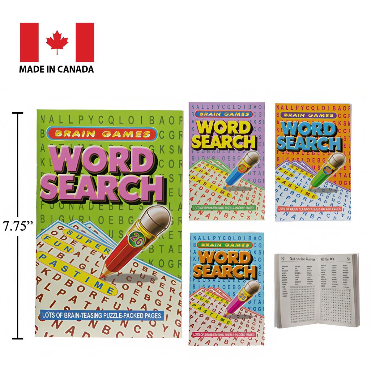 Brain Games Wordsearch Puzzle Book 8" x 5", 4 Asst Themes, 96pages