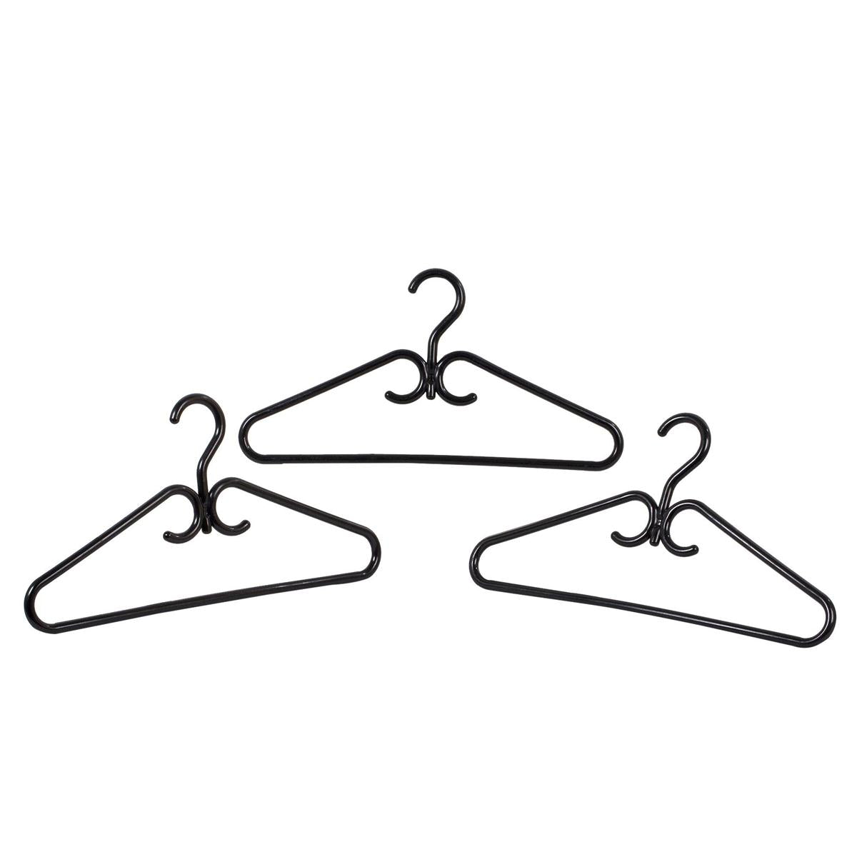 3-Pk Heavy Duty Black Hangers