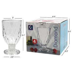 Goblet Water/Wine 4Pk Diamond