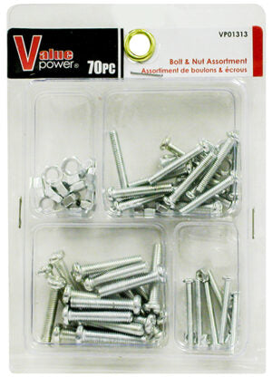 Bolt & Nut Assortment 70Pc