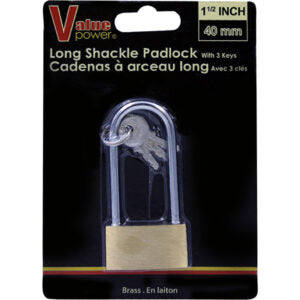 Padlock Brass 40mm Long Shackle