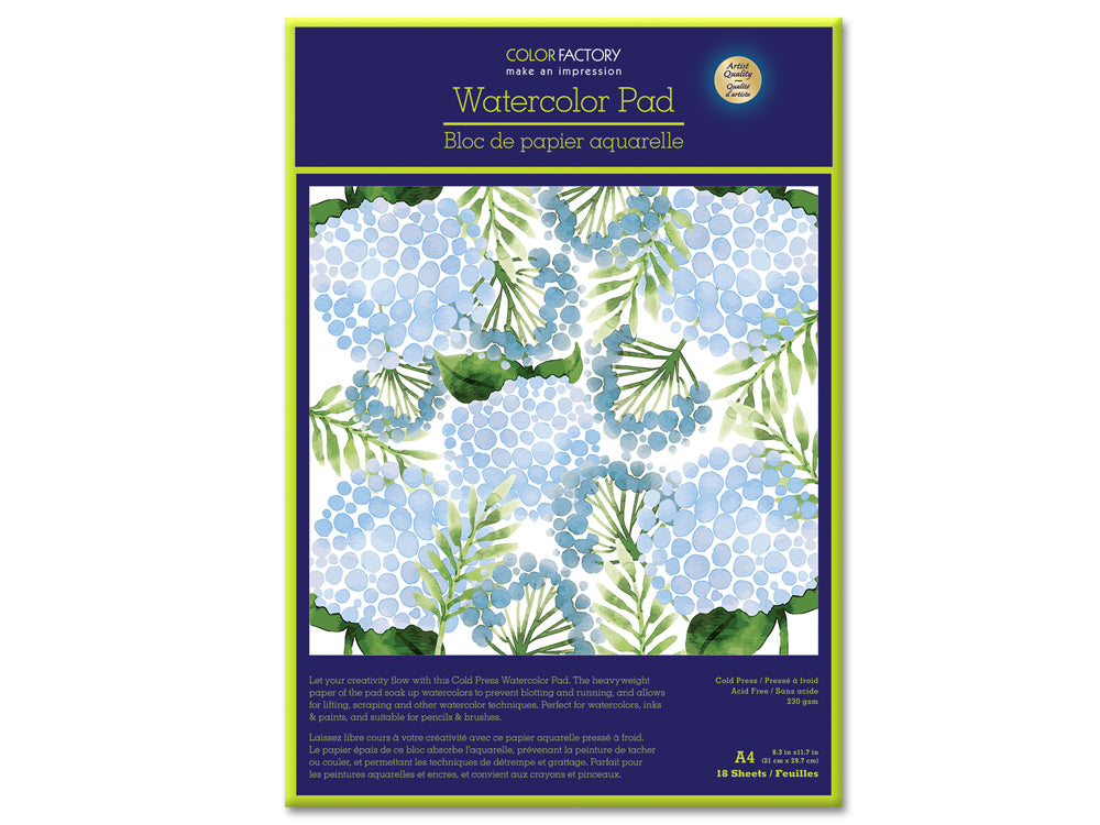 Color Factory: Watercolor Pad 9"x12" (A4) 230gsm 18 Sheets Acid Free