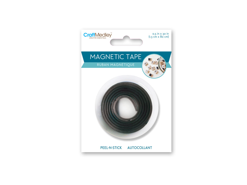 Magnetic Tape: 1/2"x30" Strip Peel-n-Stick