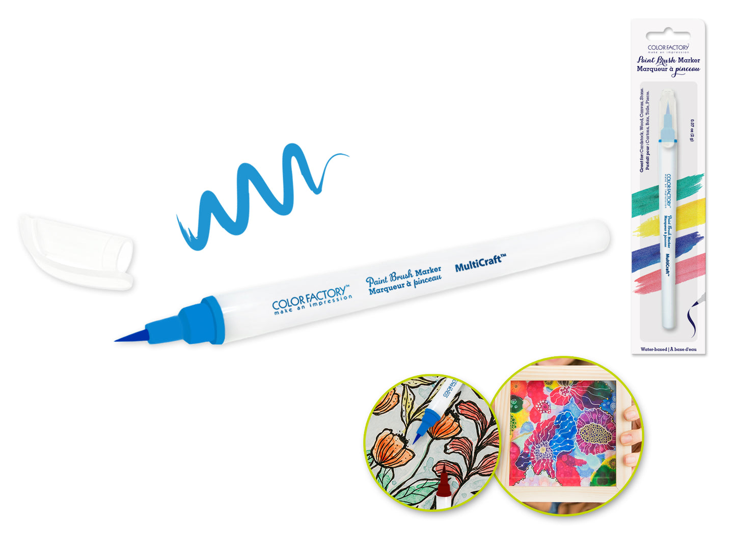 Color Factory: Water Based Paint Brush Marker 1.8g D) Light Blue
