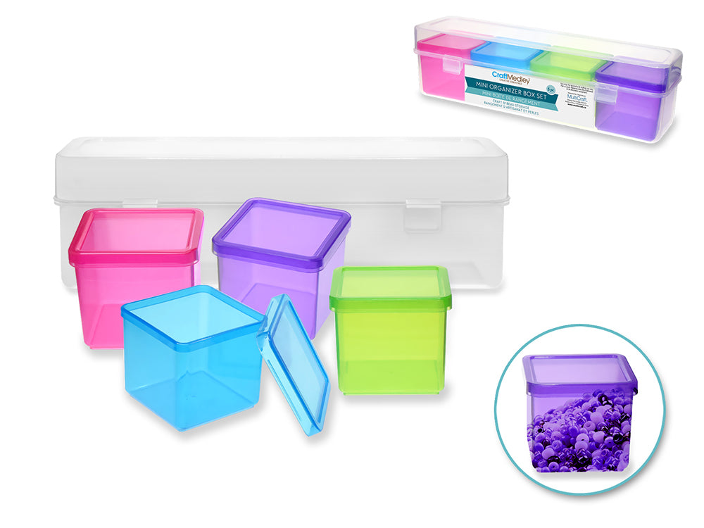 Craft Storage: Mini Organizer Box Set 4pc in Lrg Box 24x6x5.2cm