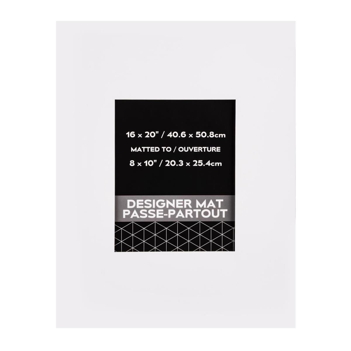 16x20" Photo Mat (8x10" OPG) White, pslv + insert