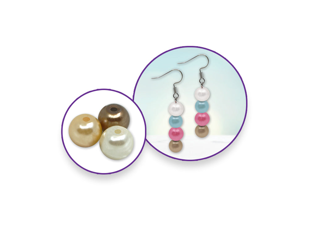 Pearl Beads: 8mm Glass Fired Pearls 35g 3-Col Asst Multi-Pack B) Java