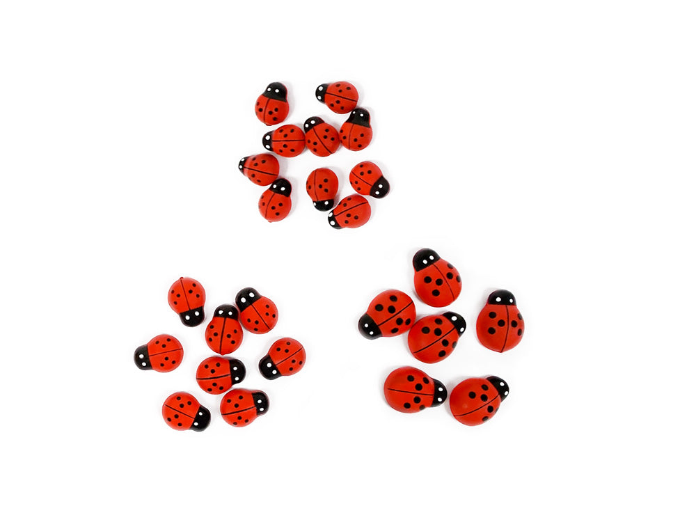 Paper Craft Embellishment: Mini Plastic Ladybugs x24 Peel-n-Stick 1/2"-3/4"