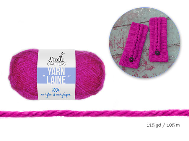 Needlecrafters: 50g Acrylic Yarn Standard Ball Dyed R) Fuchsia