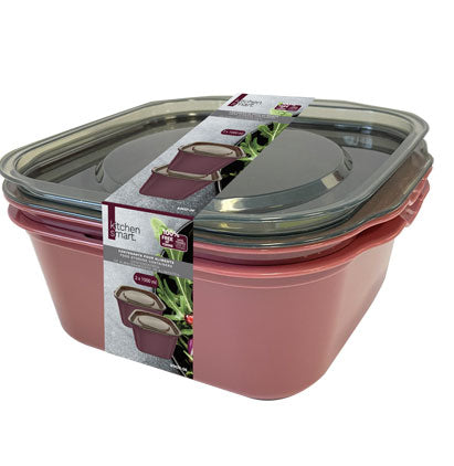 SURESEAL FOOD CONTAINERS - 2PK SQUARE, 1000ML 17*1