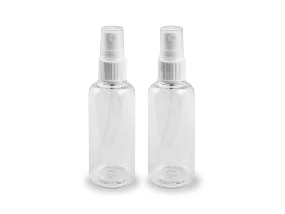 Plastic Bottles: 2oz Pump-Spray~ Refillable Screw-Top 2/pk