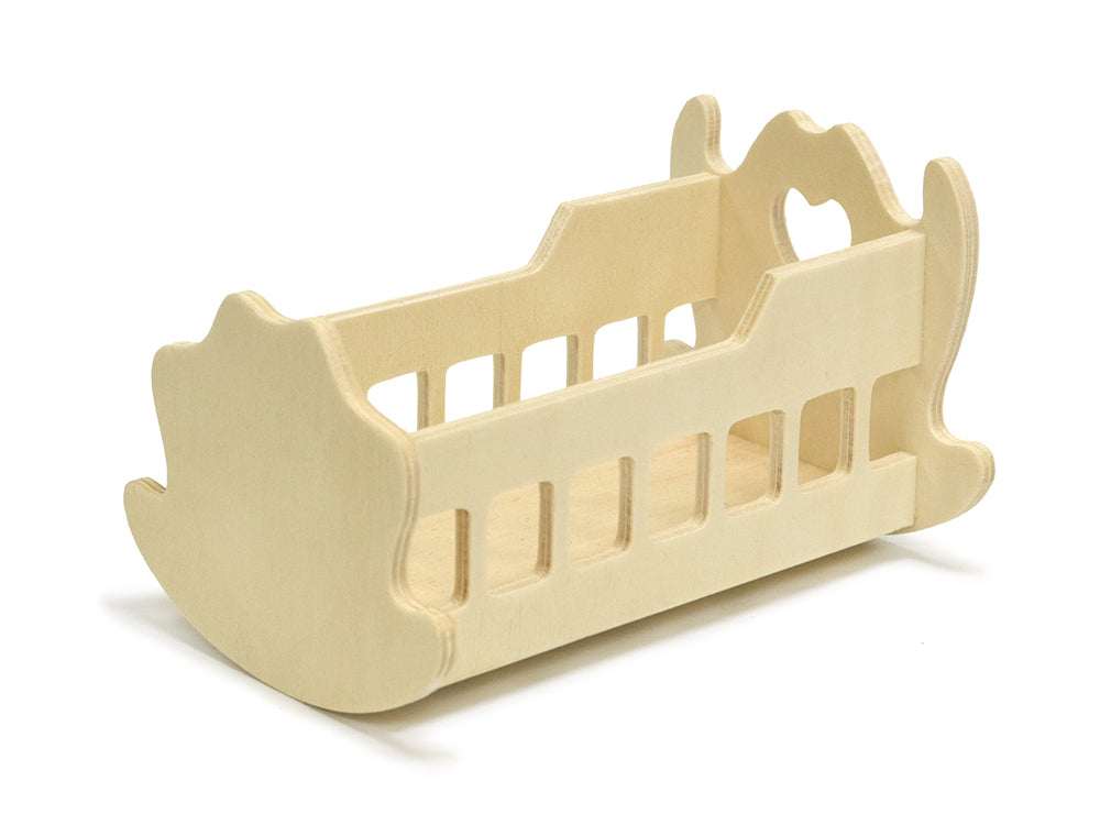 Wood Craft: 6"x3.25"x4.25" DIY Baby Cradle