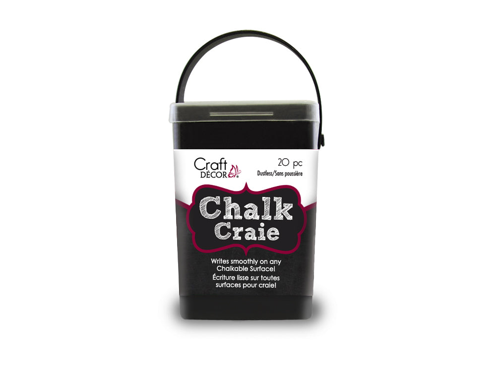 Craft Decor: Chalk-It-Up Dustless Chalk Bucket 20pc B) White