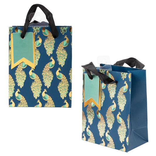 Paper T. Gift Bag, Small, Peacock, Matte/HS 157GSM, Dbl HS Tag +j-hook