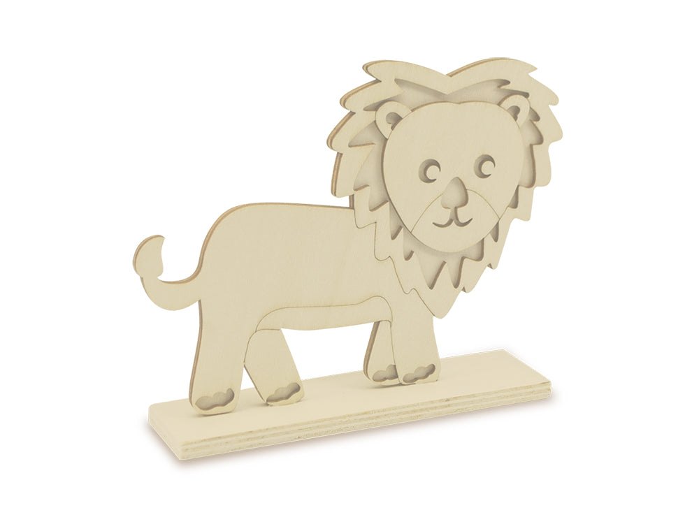Wood Craft: DIY 6" 3D Shape Standing 5mm(T) D) Lion