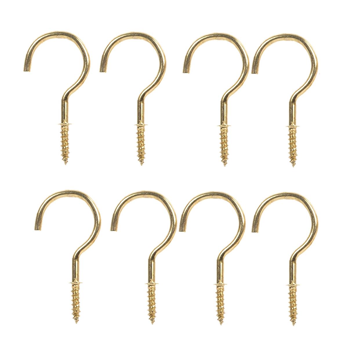 H.E. 8-pc 2" Metal Cup Hooks, b/c