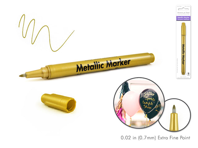 Metallic Marker: 0.7mm Extra Fine Point w/Shaker Ball A) Gold