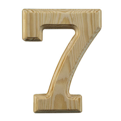6" WOODEN BEVELED NUMBERS (7) W/ 3 VEHICLES