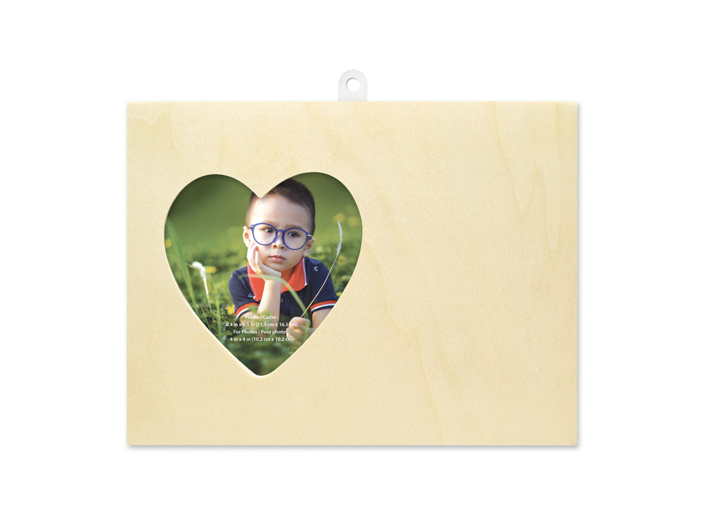 Wood Craft: Natural DIY 8.38"x6.44" Photo Frame C) Small Heart Frame