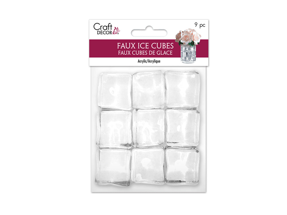 Craft Décor: Med Faux Acrylic Ice Cubes 9pc 2.5*2.2*2cm