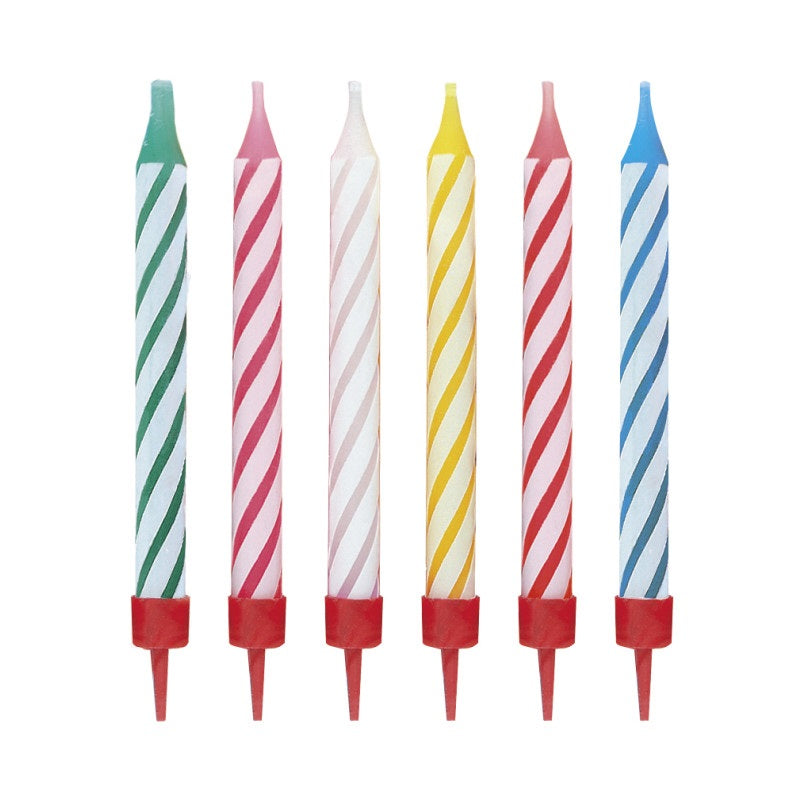 Birthday Candles in Holders  12ct