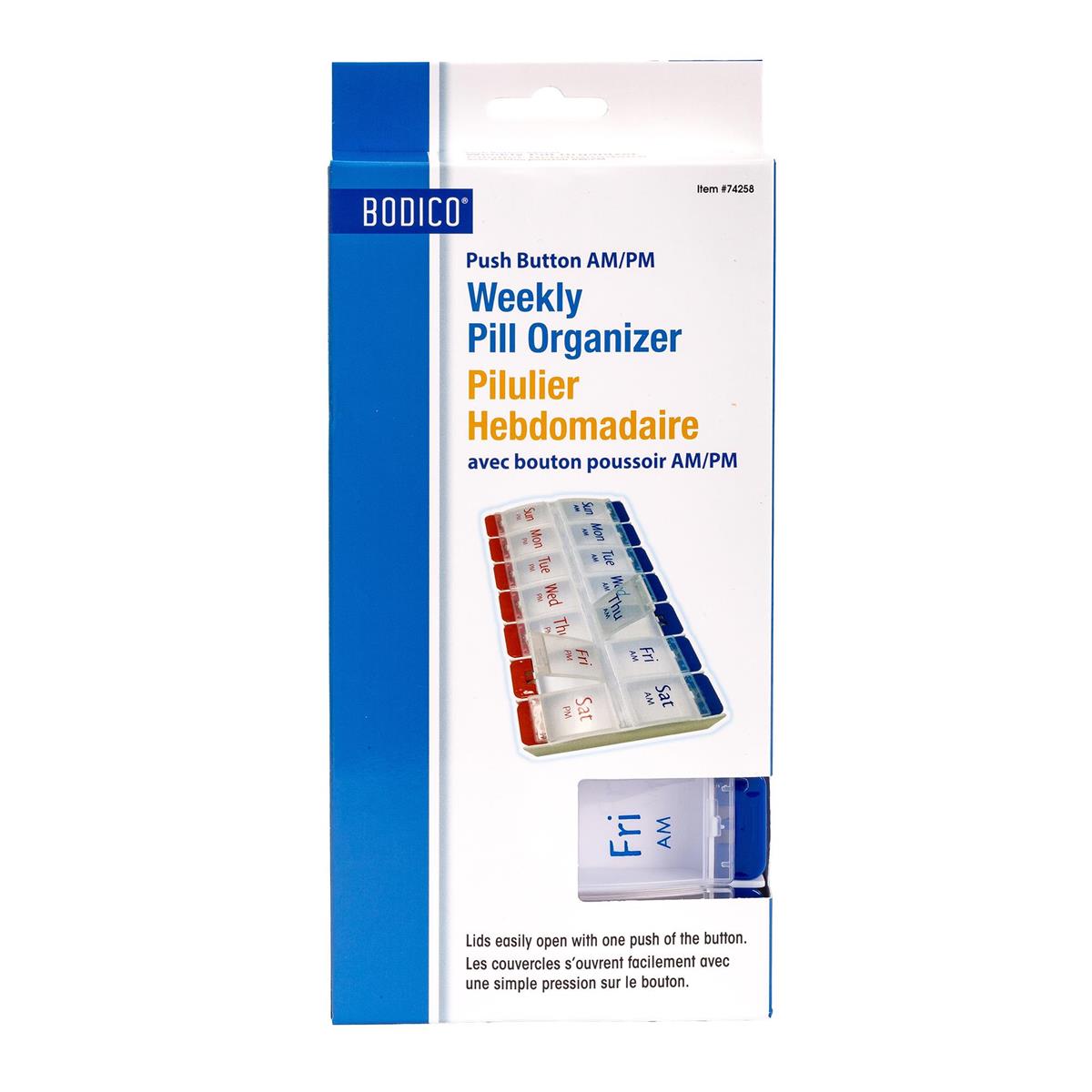 Bodico, Easy Open Pill Case, 9"x4.5"x1", col window box