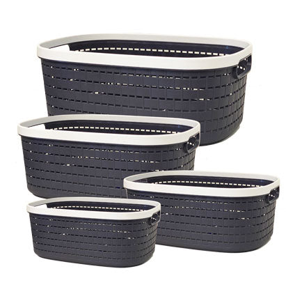 OVAL BASKET-24PCS SET-GREY