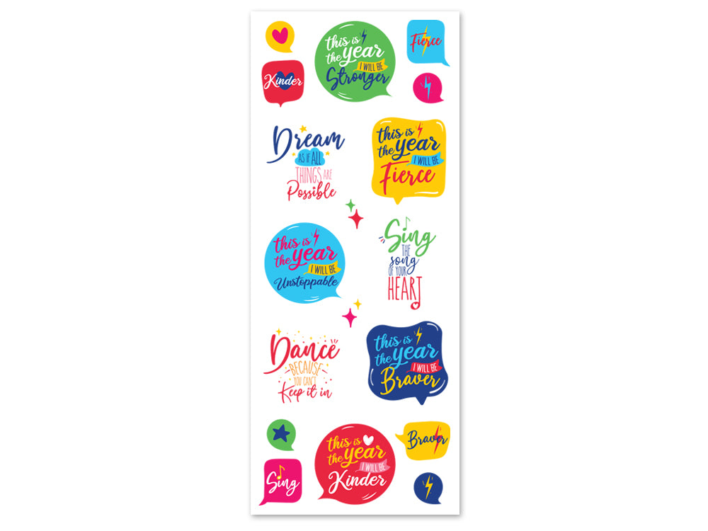 Paper Craft Sticker: 5"x12" Classic Themes 'Clear' Photo Safe W) Inspirational 2