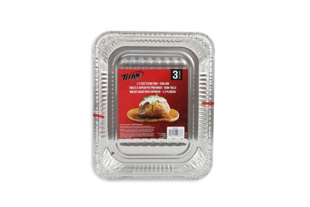 TITAN FOIL HALF SIZE STEAM TABLE PAN SHALLOW 3/PK