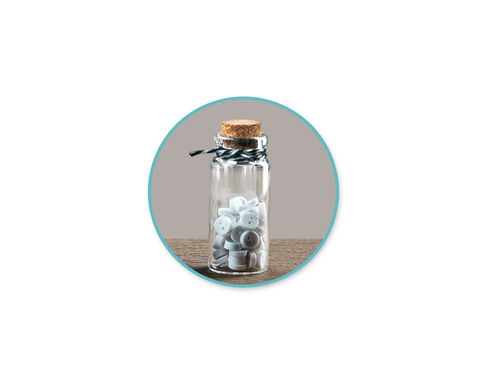 Glass Bottles: Mini Containers w/Cork Lid x4 7ml/10ml/15ml/20ml