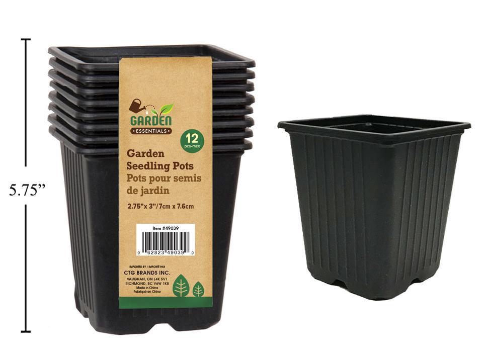 Garden E. 8pcs Garden Seedling Pots , 3.75"x3.75"x4", colour label