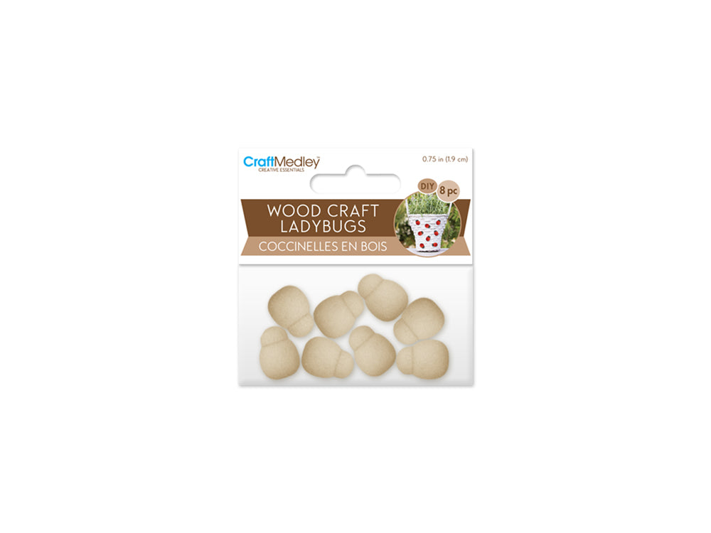 Wood Craft: 3/4" Mini Ladybugs 8pc