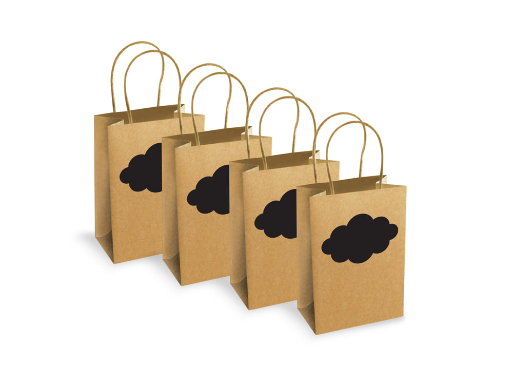 Party Craft: 4.5"x5.5"x2.5" Chalk-It-Up Gift/Treat Bags 4pk B) Kraft