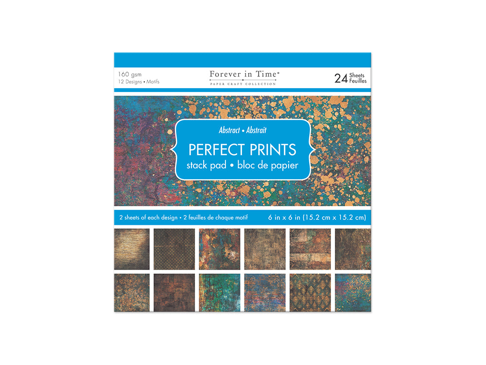 Paper Pads: 6"x6" Perfect Prints Stack Packs x24 Asst C) Abstract