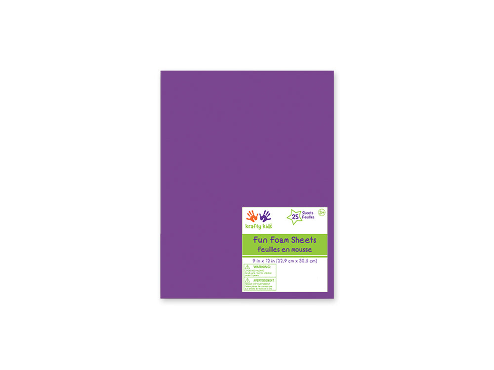 Fun Foam Sheets: One 9"x12" - 2mm(T) Barcoded Sheets Q) Dark Violet
