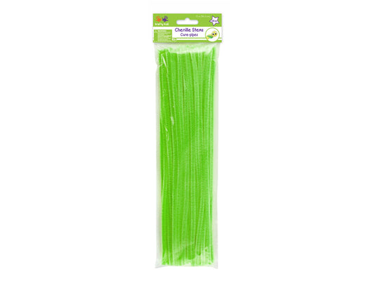 Chenille Stems: 6mmx30cm Standard Pipe Cleaners 40pc T) Lime Green