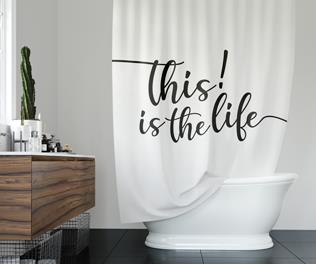 TITL-FABRIC SHOWER CURTAIN -WHITE 70X72"