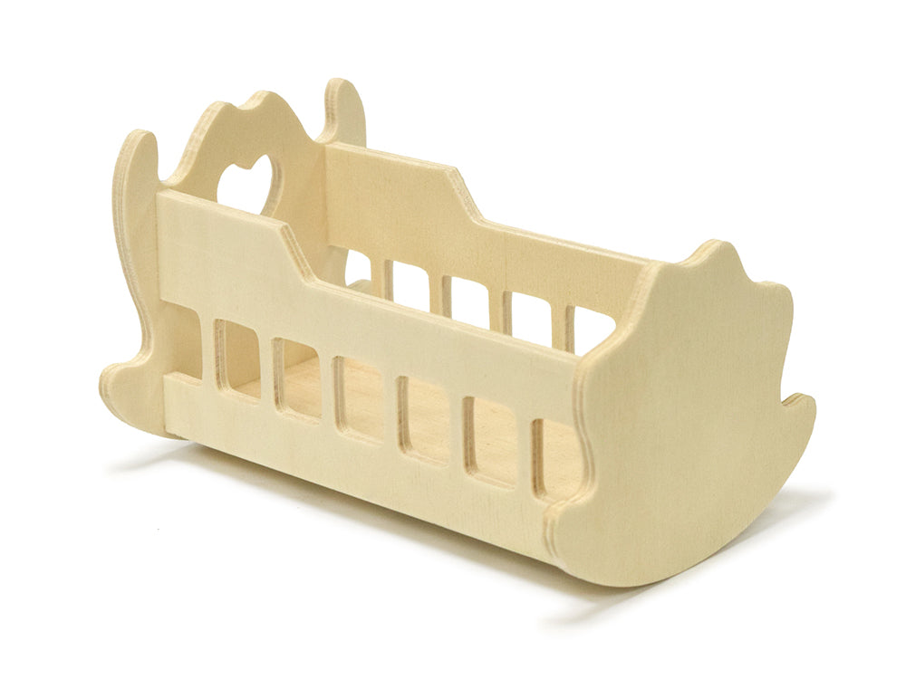 Wood Craft: 6"x3.25"x4.25" DIY Baby Cradle