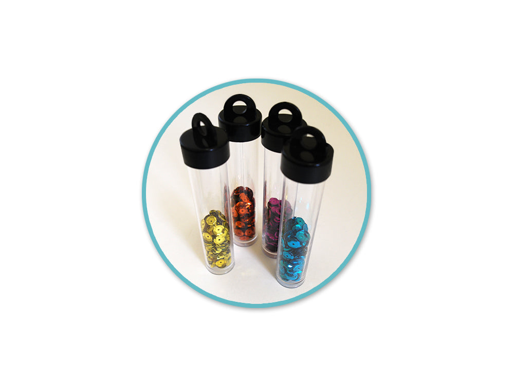 Craft/Bead Storage: 4" Round Tube Vials w/Screw Hang Cap x4