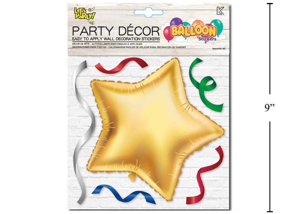 Let's Party, Balloon look, Wall Decor, Gold Star