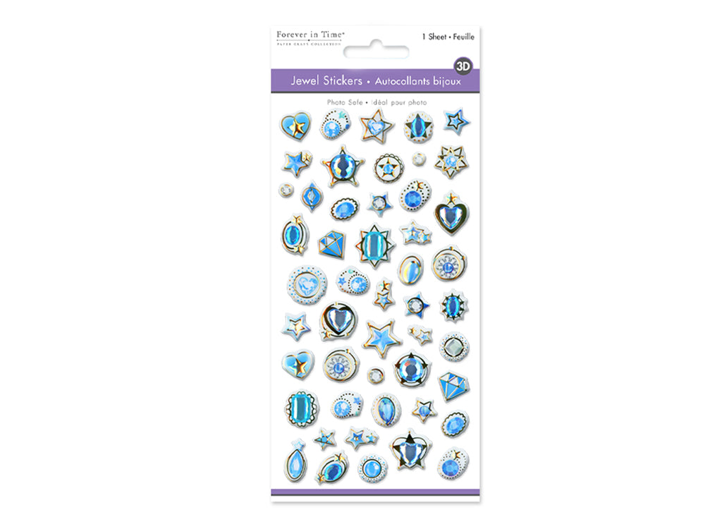 Paper Craft Sticker: 3.8"x6.9" 3D Jewel Adornments B) Turquoise