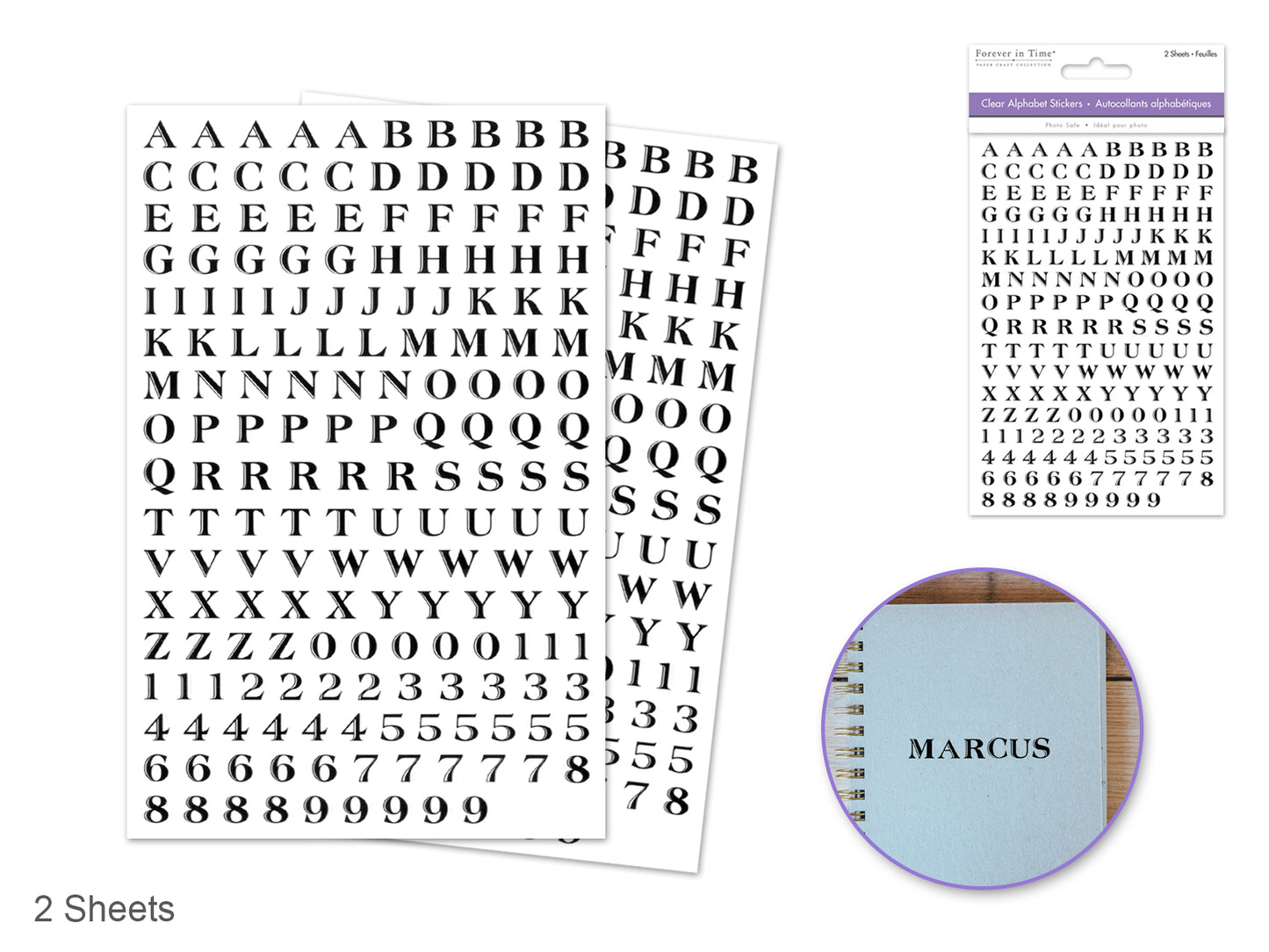 Paper Craft Sticker: 4"x5.25" Mini Fonts 2 Sheets A) Fancy