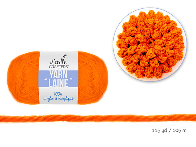 Needlecrafters: 50g Acrylic Yarn Standard Ball Dyed S) Pumpkin Orange