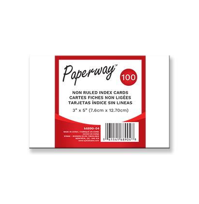 INDEX CARDS - 100 NON RULED 3" X 5"