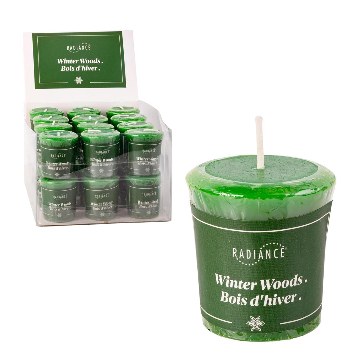Radiance Scented Votive Candle, Winter Woods, 24/dsp