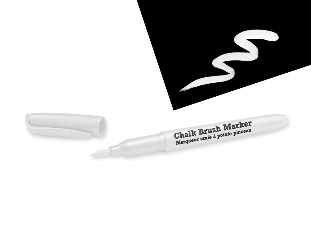 Craft Decor: Chalk-It-Up Brush Marker Blister-Carded B) White