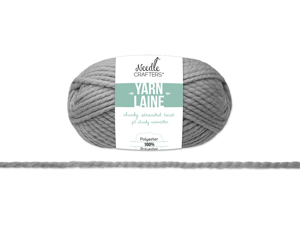 Needlecrafters: 100g Chunky Stranded Twist Poly Yarn D) Grey